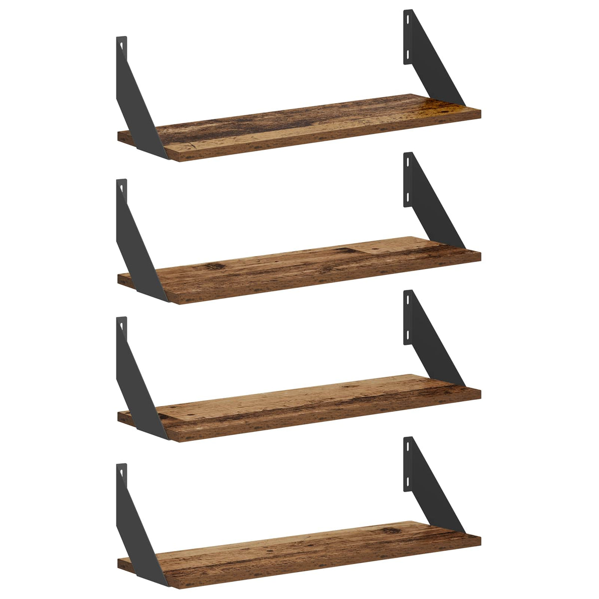 Seinähyllyt 4 kpl Vanha puu 60 x 20 x 17 cm