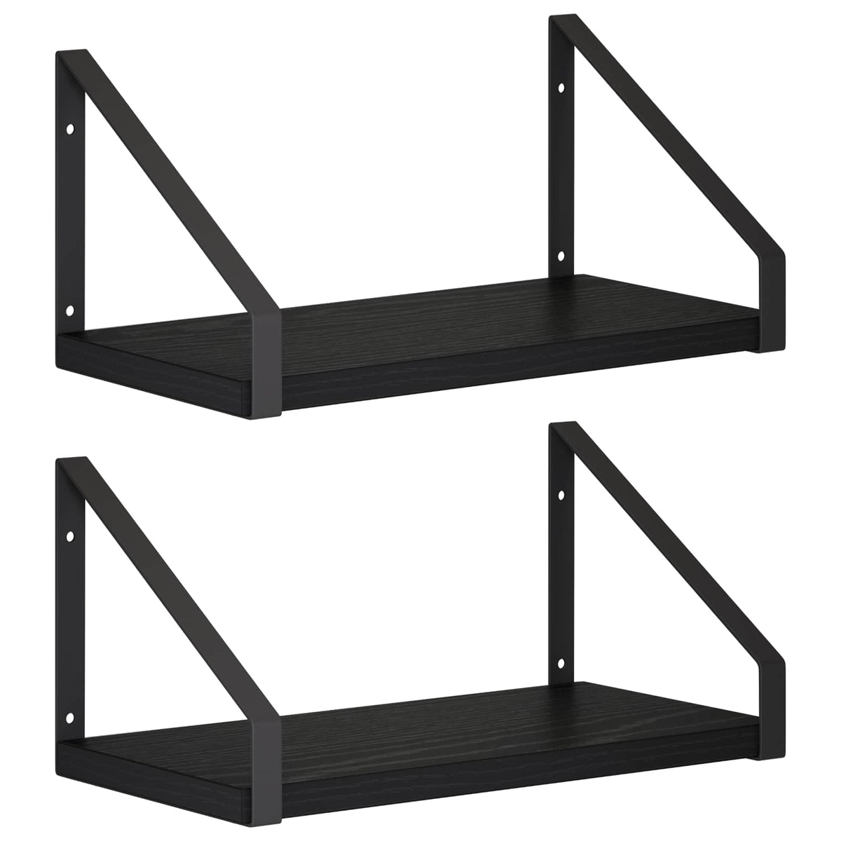 Seinähyllyt 2 kpl Musta tammi 30 x 16 x 15,5 cm