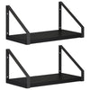 Seinähyllyt 2 kpl Musta tammi 30 x 16 x 15,5 cm