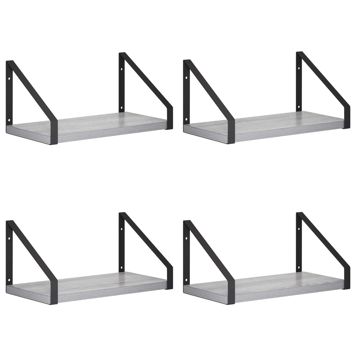 Seinähyllyt 4 kpl Harmaa Sonoma 30 x 16 x 15,5 cm