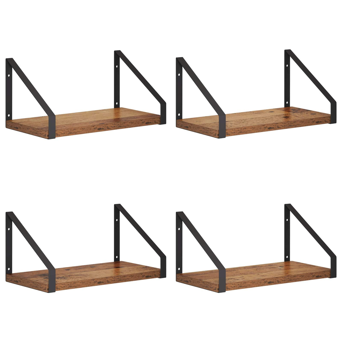 Seinähyllyt 4 kpl Vanha puu 30 x 16 x 15,5 cm