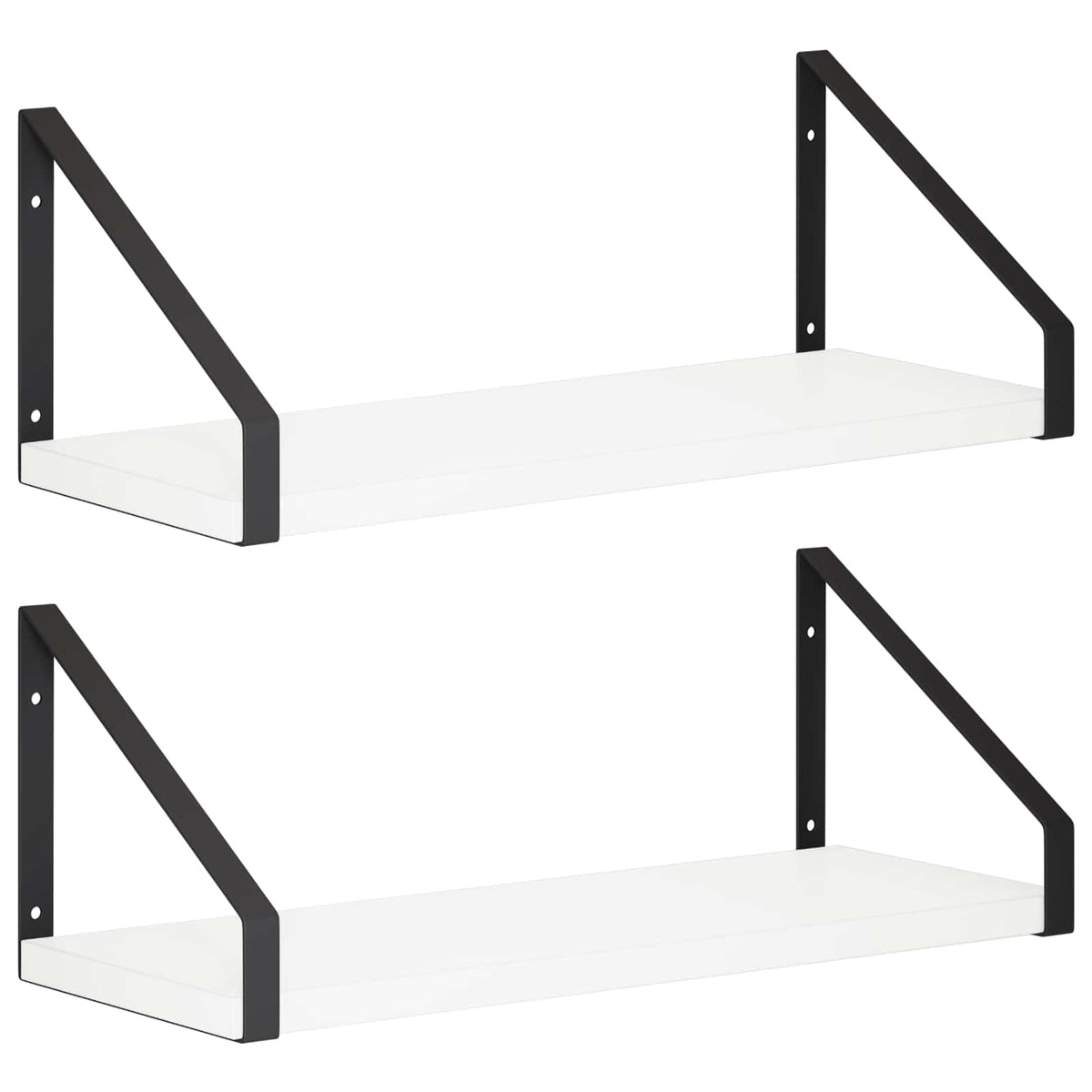 Seinähyllyt 2 kpl valkoinen 40 x 16 x 15,5 cm