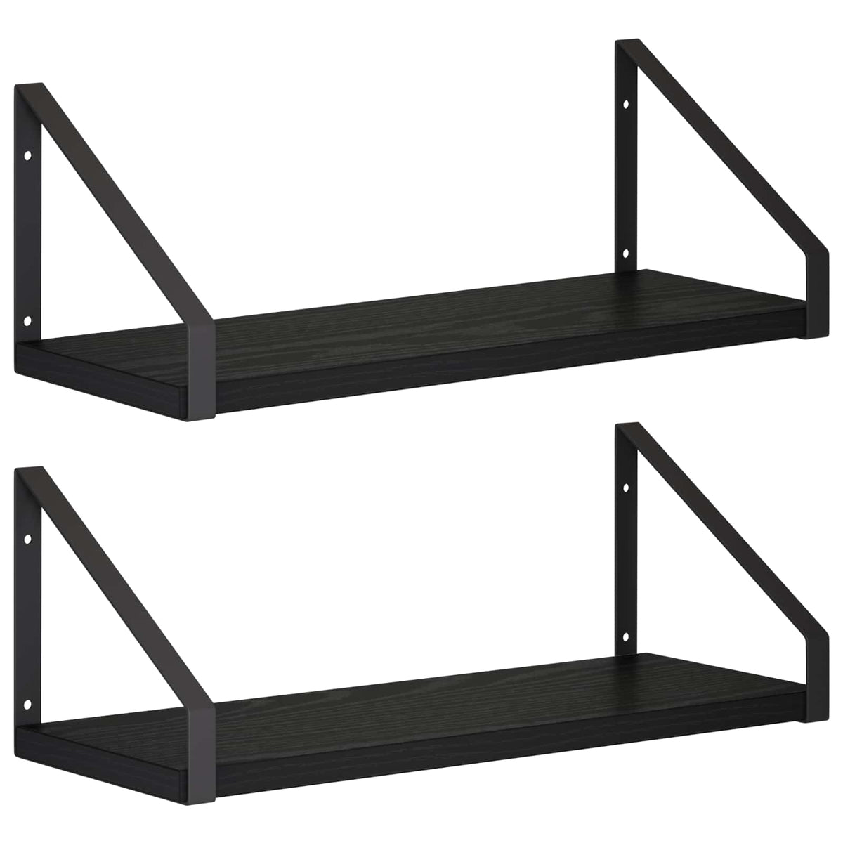 Seinähyllyt 2 kpl Musta tammi 40 x 16 x 15,5 cm