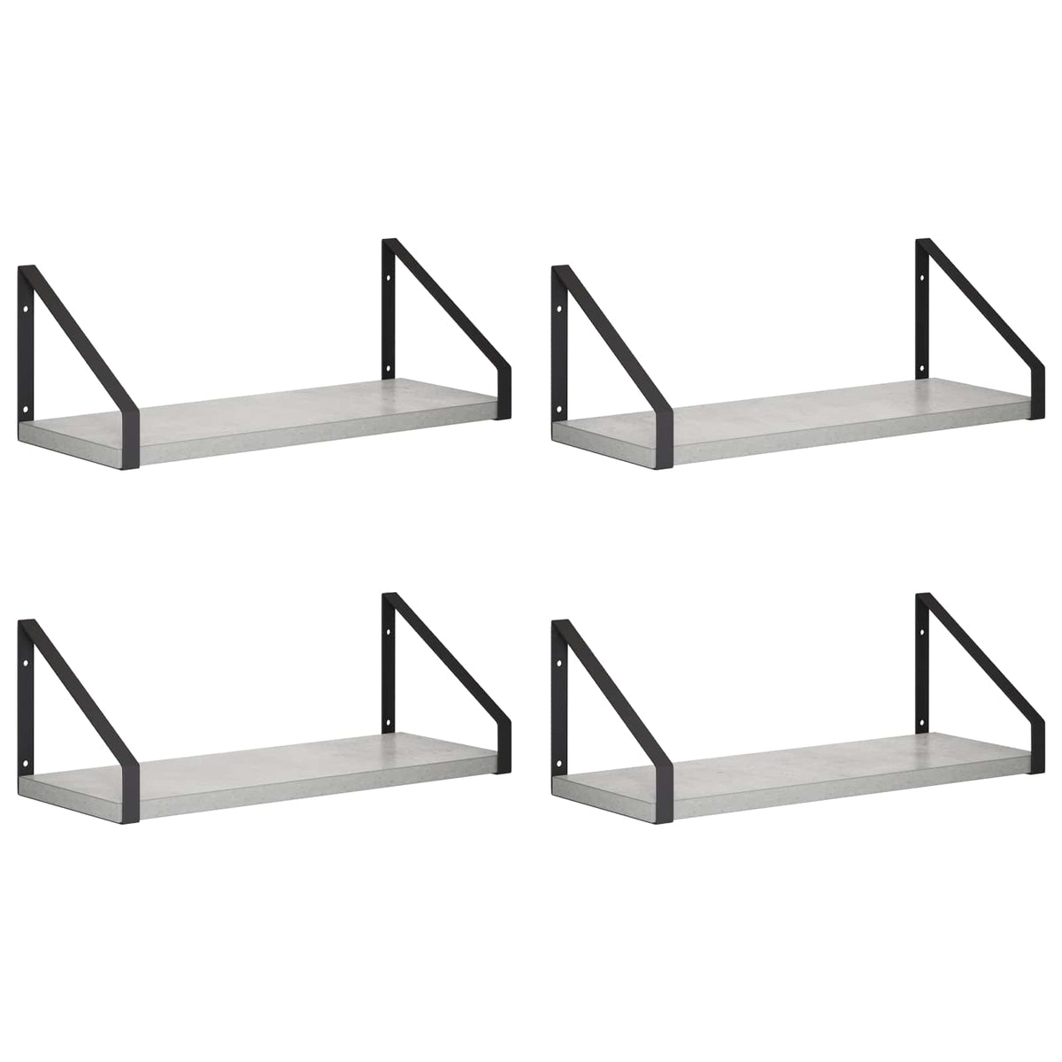 Seinähyllyt 4 kpl Betoninharmaa 40 x 16 x 15,5 cm