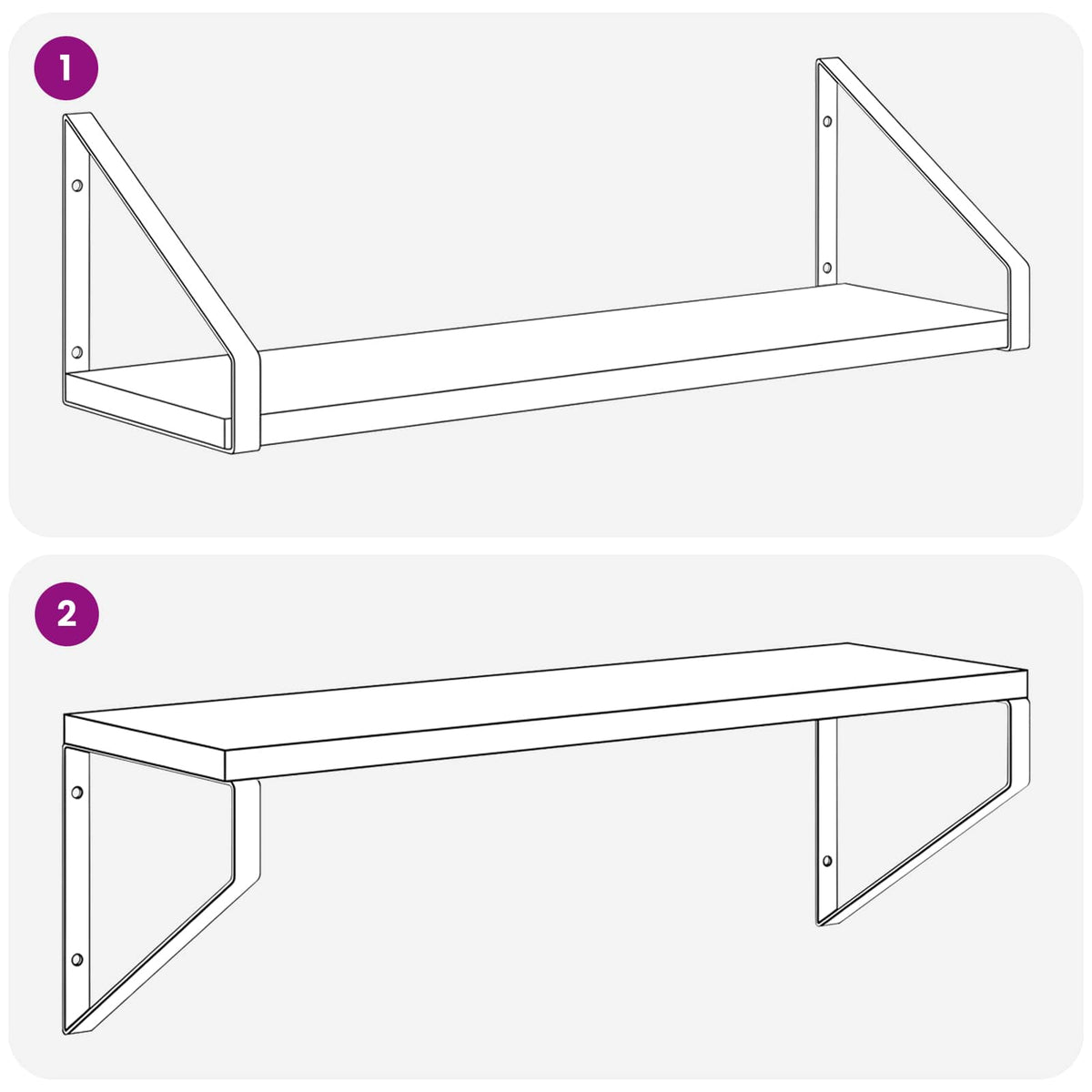 Seinähyllyt 2 kpl Betoninharmaa 50 x 16 x 15,5 cm