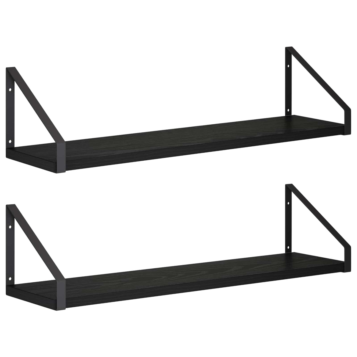 Seinähyllyt 2 kpl Musta tammi 60 x 16 x 15,5 cm
