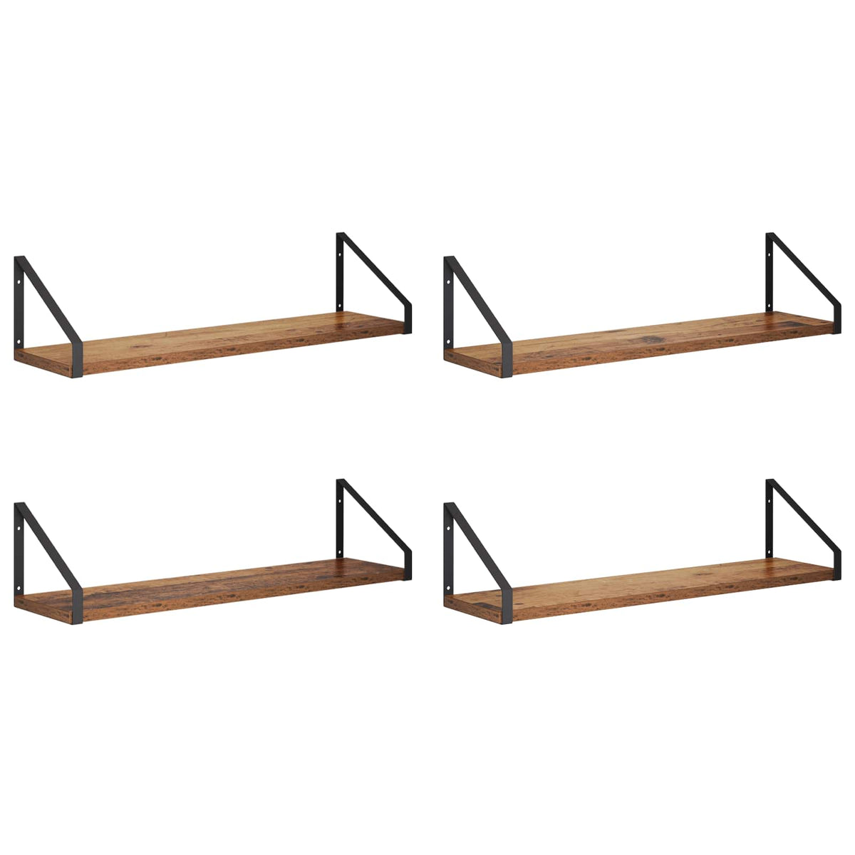 Seinähyllyt 4 kpl Vanha puu 60 x 16 x 15,5 cm
