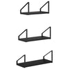 Seinähyllyt 3 kpl Musta tammi 40 x 16 x 15,5 cm