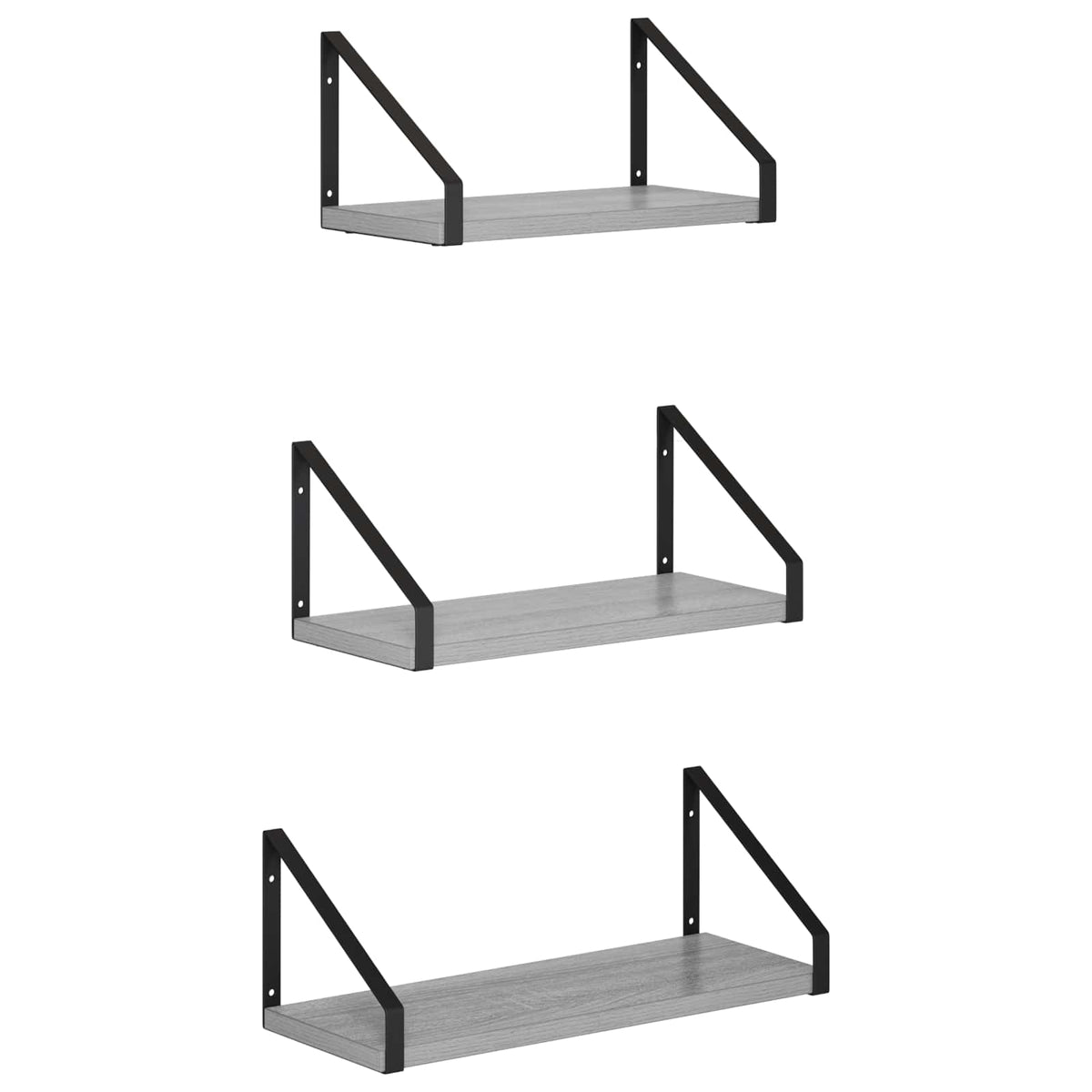 Seinähyllyt 3 kpl Harmaa Sonoma 40 x 16 x 15,5 cm