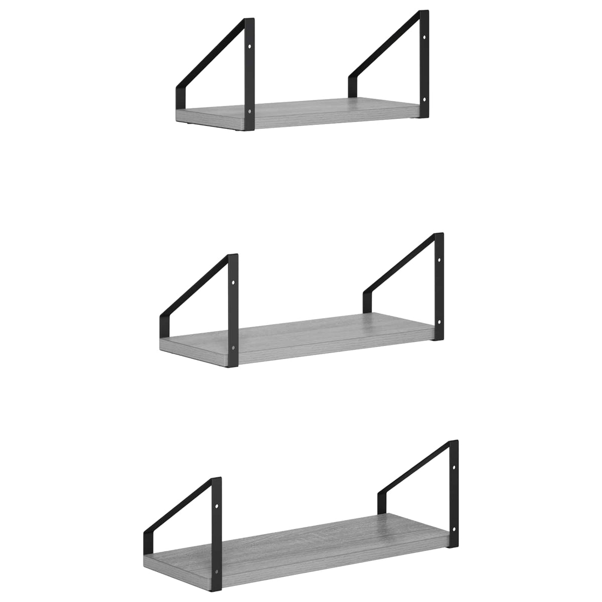 Seinähyllyt 3 kpl Harmaa Sonoma 40 x 16 x 15,5 cm