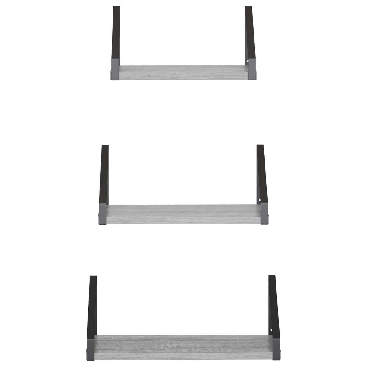 Seinähyllyt 3 kpl Harmaa Sonoma 40 x 16 x 15,5 cm