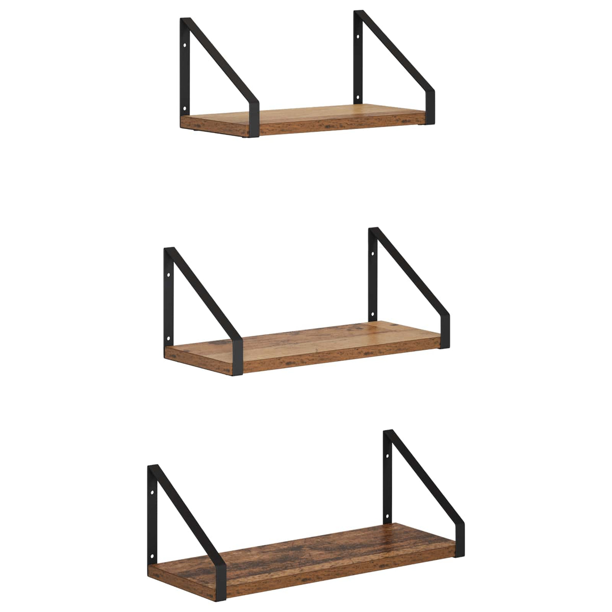 Seinähyllyt 3 kpl Vanha puu 40 x 16 x 15,5 cm