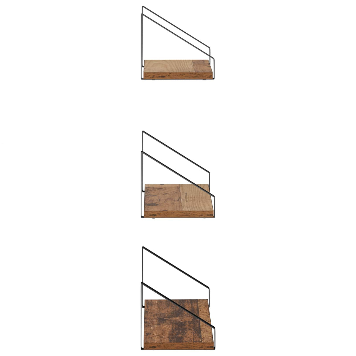 Seinähyllyt 3 kpl Vanha puu 40 x 16 x 15,5 cm