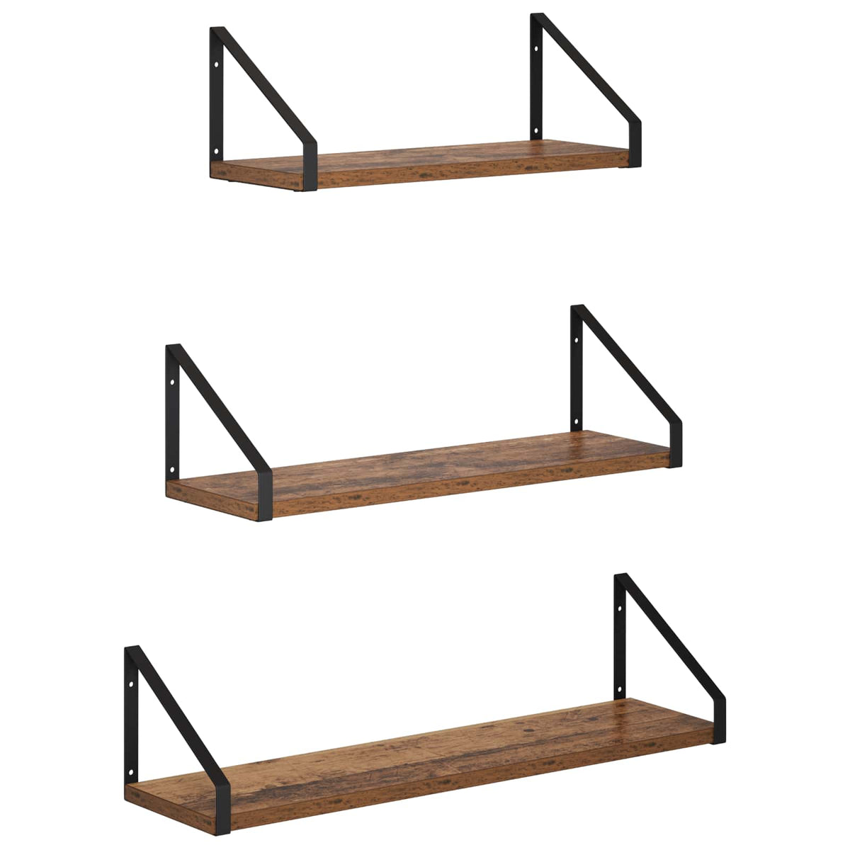 Seinähyllyt 3 kpl Vanha puu 60 x 16 x 15,5 cm