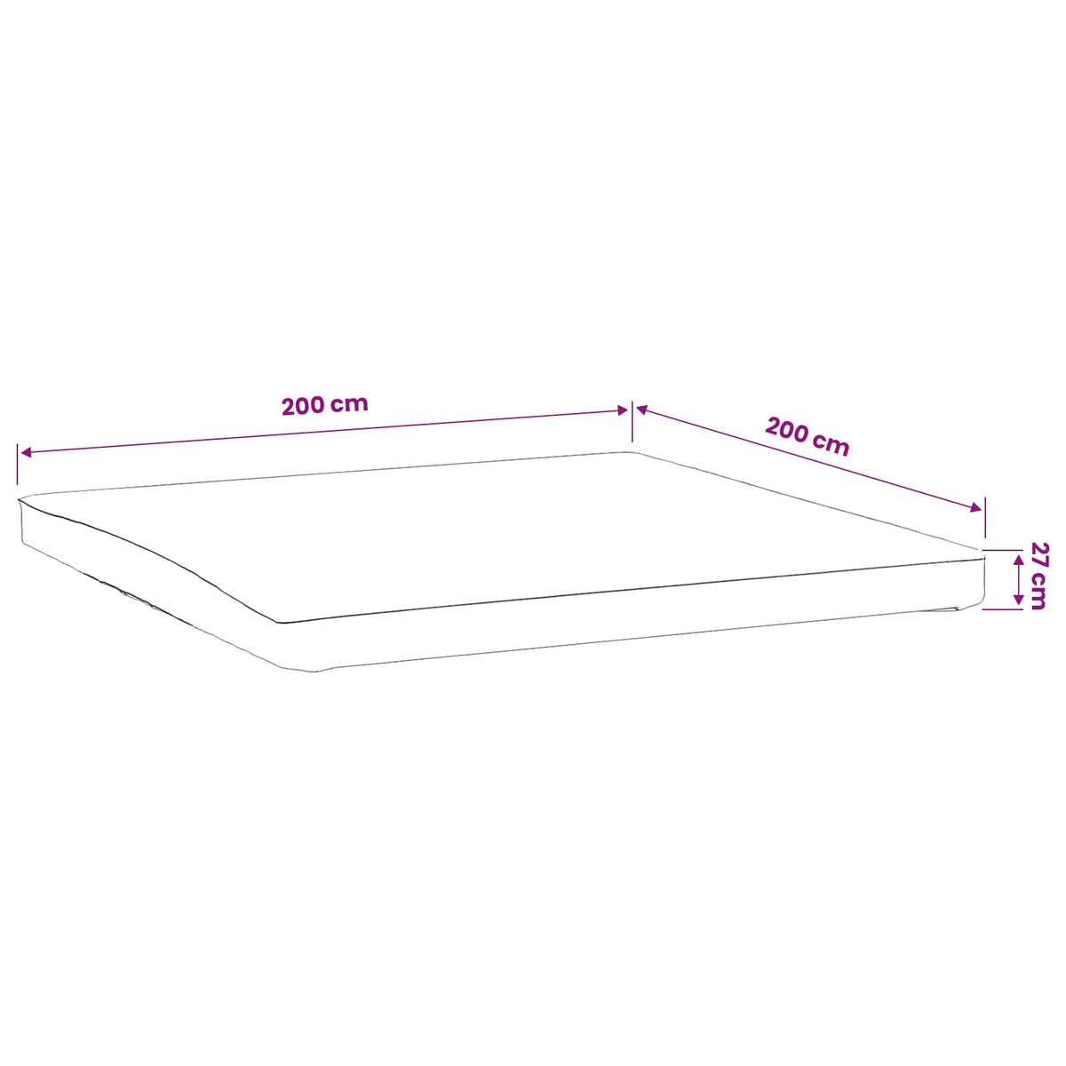Patjan suojus 2 kpl 200 x 200 cm Vedenpitävä valkoinen