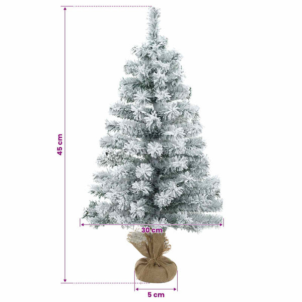 Mini joulukuusi 45 cm Polyvinyylikloridi Vihreä ja valkoinen