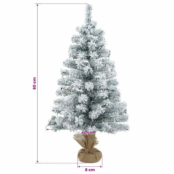 Mini joulukuusi 60 cm Polyvinyylikloridi Vihreä ja valkoinen