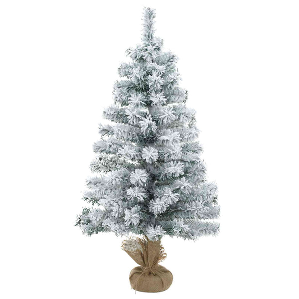 Mini joulukuusi 90 cm Polyvinyylikloridi Vihreä ja valkoinen