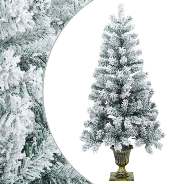 Mini joulukuusi 120 cm Polyvinyylikloridi Vihreä ja valkoinen