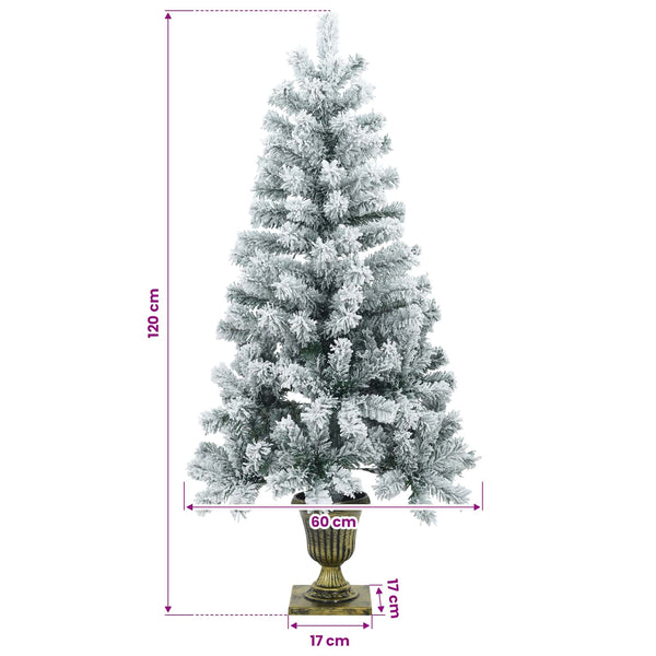Mini joulukuusi 120 cm Polyvinyylikloridi Vihreä ja valkoinen