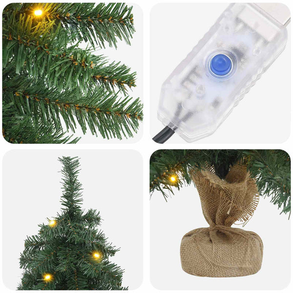 Mini joulukuusi 60 cm 25 LEDiä Lämpimän Valkoinen