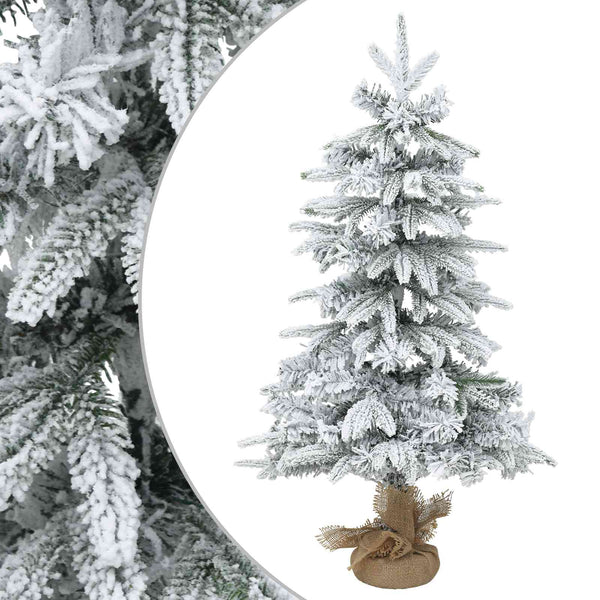 Mini joulukuusi 45 cm PVC ja PE Vihreä ja valkoinen
