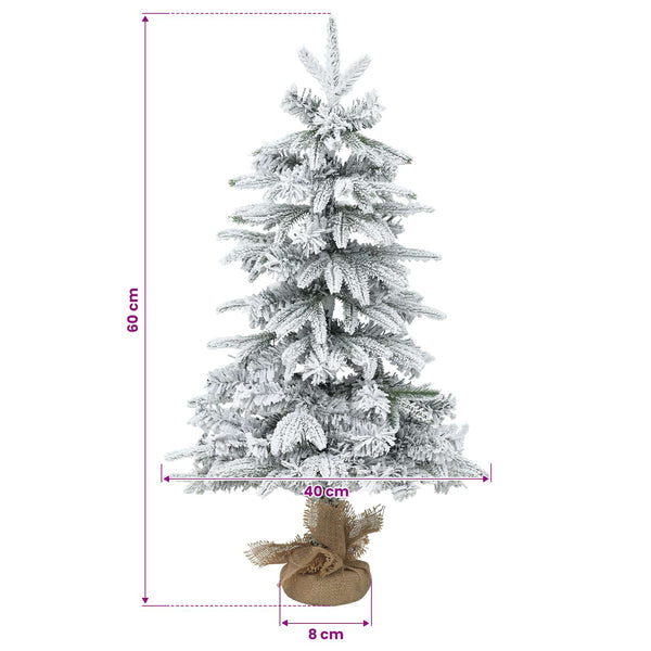 Mini joulukuusi 60 cm PVC ja PE Vihreä ja valkoinen
