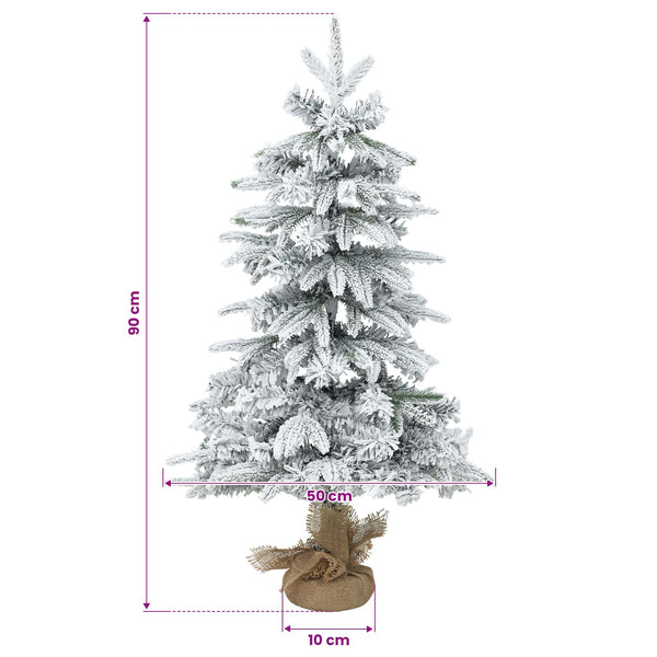 Mini joulukuusi 90 cm PVC ja PE Vihreä ja valkoinen