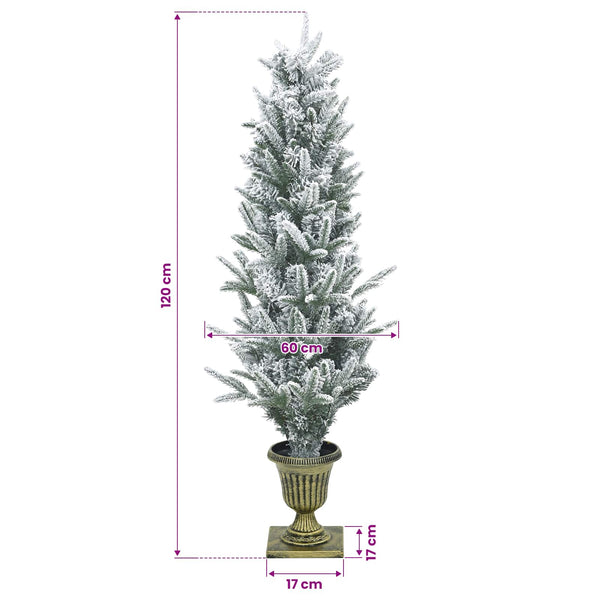 Mini joulukuusi 120 cm PVC ja PE Vihreä ja valkoinen