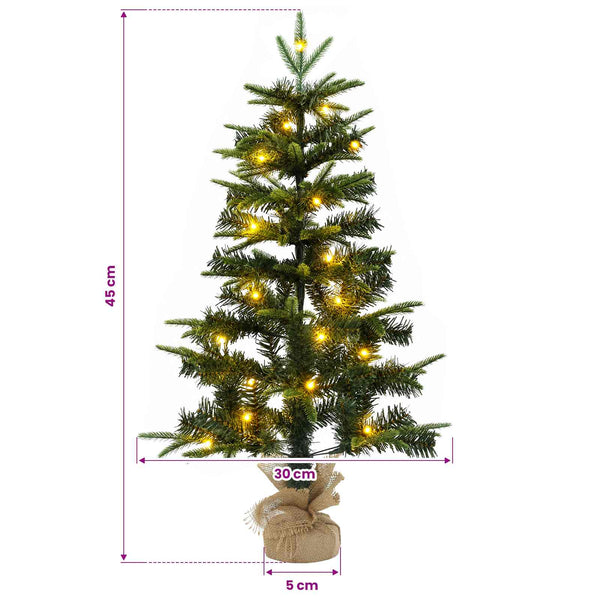 Mini joulukuusi 45 cm 25 LEDiä Lämpimän Valkoinen PVC ja PE