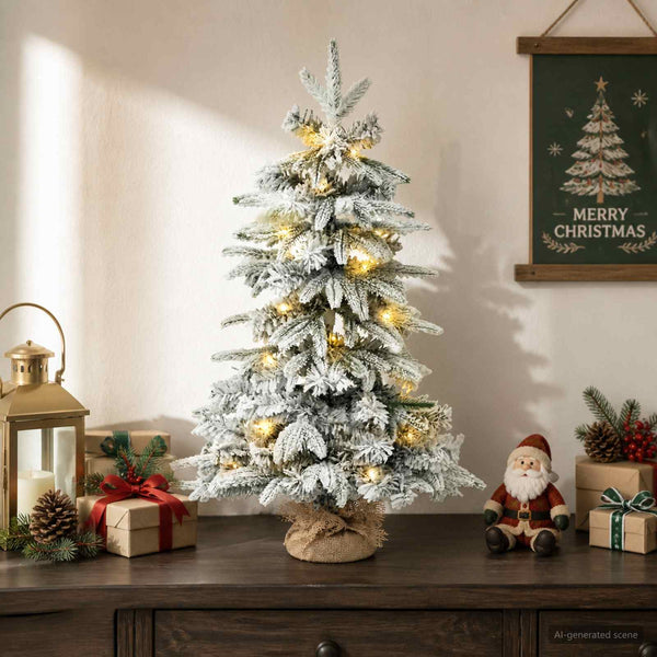 Mini joulukuusi 60 cm 25 LEDiä Lämpimän Valkoinen PVC ja PE