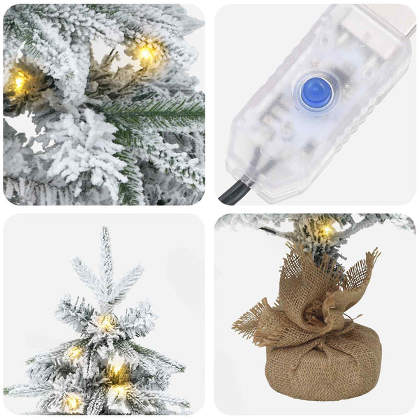 Mini joulukuusi 60 cm 25 LEDiä Lämpimän Valkoinen PVC ja PE