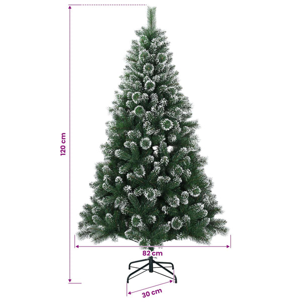 Tekojoulukuusi 120 cm PVC ja metalli Vihreä