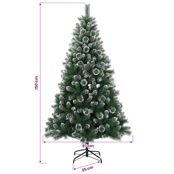 Tekojoulukuusi 150 cm PVC ja metalli Vihreä