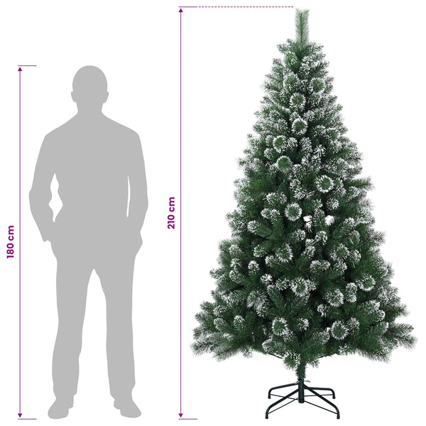 Tekojoulukuusi 210 cm PVC ja metalli Vihreä