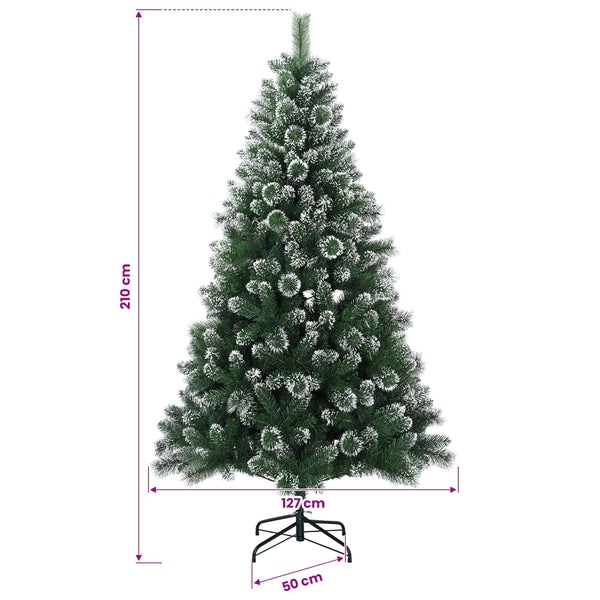 Tekojoulukuusi 210 cm PVC ja metalli Vihreä
