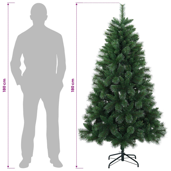Tekojoulukuusi 180 cm PVC ja metalli Vihreä