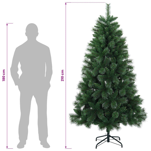 Tekojoulukuusi 210 cm PVC ja metalli Vihreä