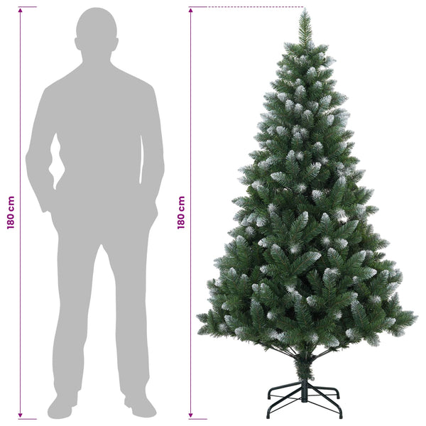 Tekojoulukuusi 180 cm PVC ja metalli Vihreä