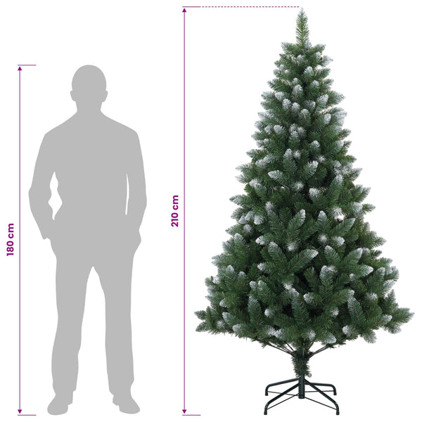 Tekojoulukuusi 210 cm PVC ja metalli Vihreä