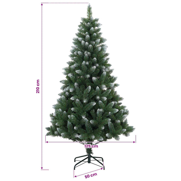 Tekojoulukuusi 210 cm PVC ja metalli Vihreä