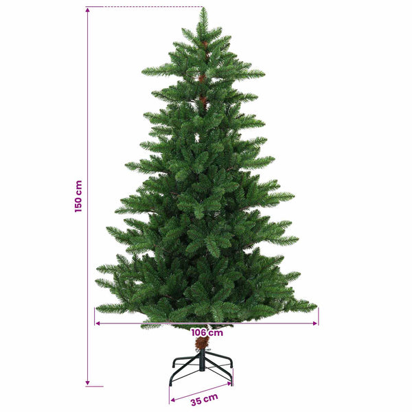 Tekojoulukuusi 150 cm PVC ja metalli Vihreä