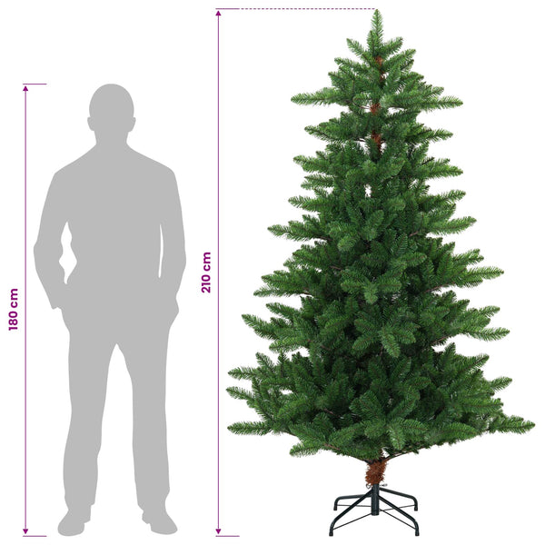 Tekojoulukuusi 210 cm PVC ja metalli Vihreä