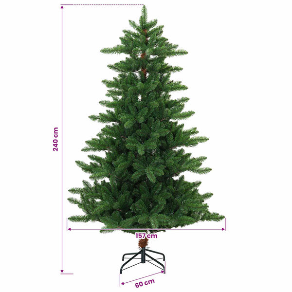 Tekojoulukuusi 240 cm PVC ja metalli Vihreä