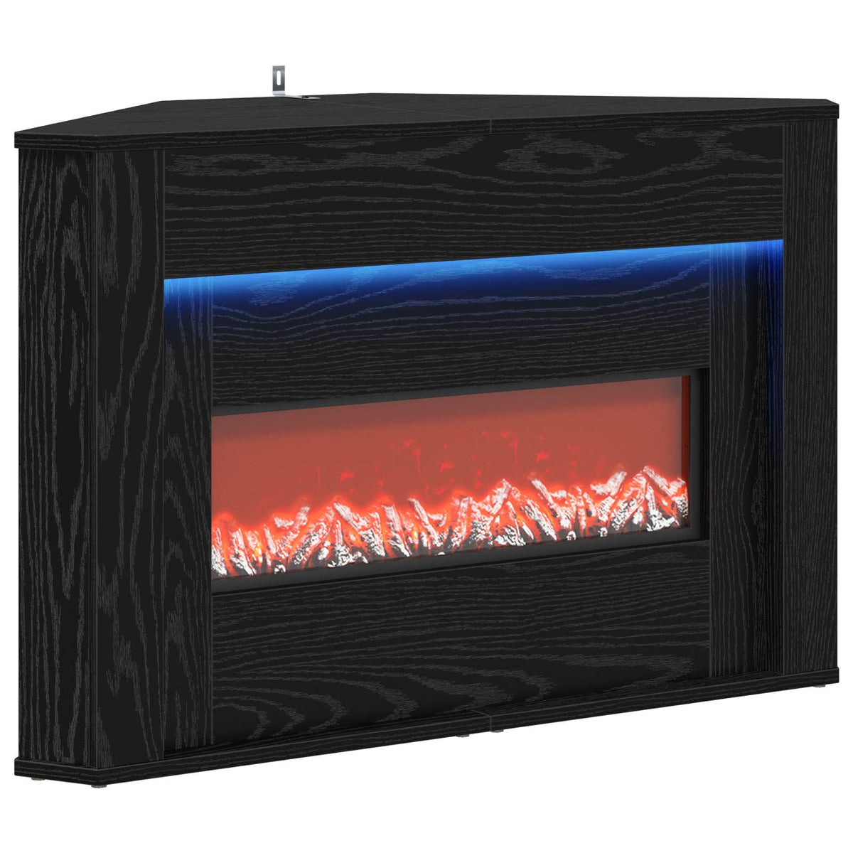 Koristetakka LED-valonauhalla Musta tammi 95 x 42,5 x 60 cm