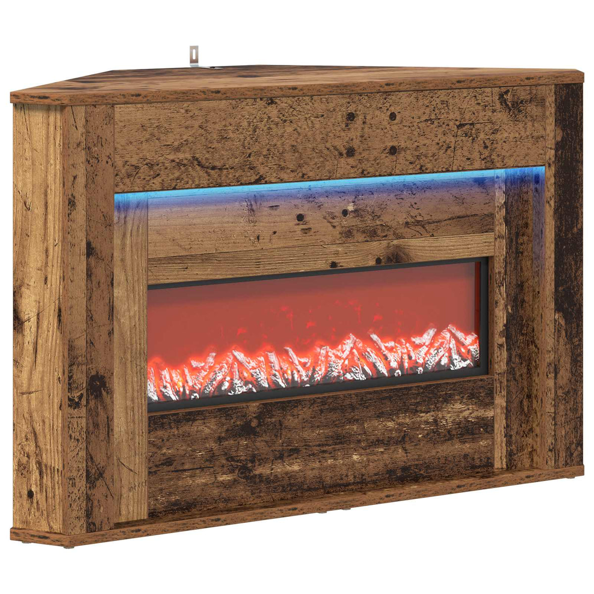 Koristetakka LED-valonauhalla Vanha puu 95 x 42,5 x 60 cm