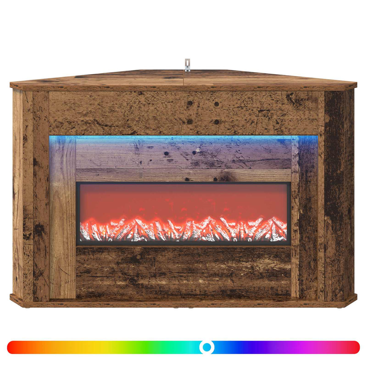 Koristetakka LED-valonauhalla Vanha puu 95 x 42,5 x 60 cm