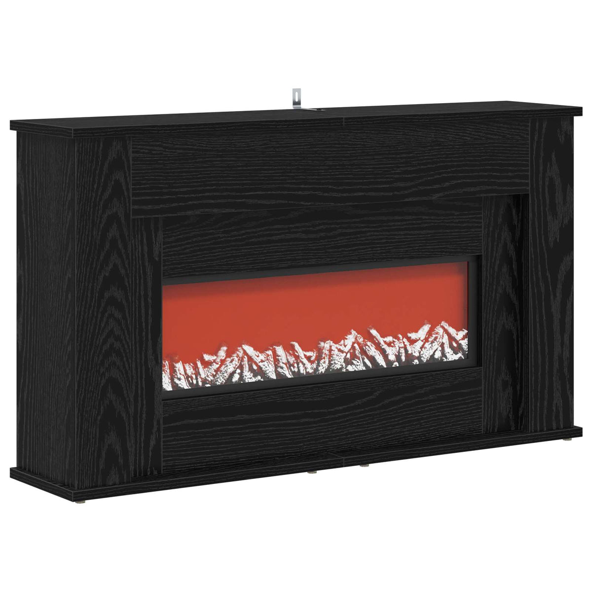 LED-nauhalla varustettu takka Musta tammi 92 x 20 x 54 cm