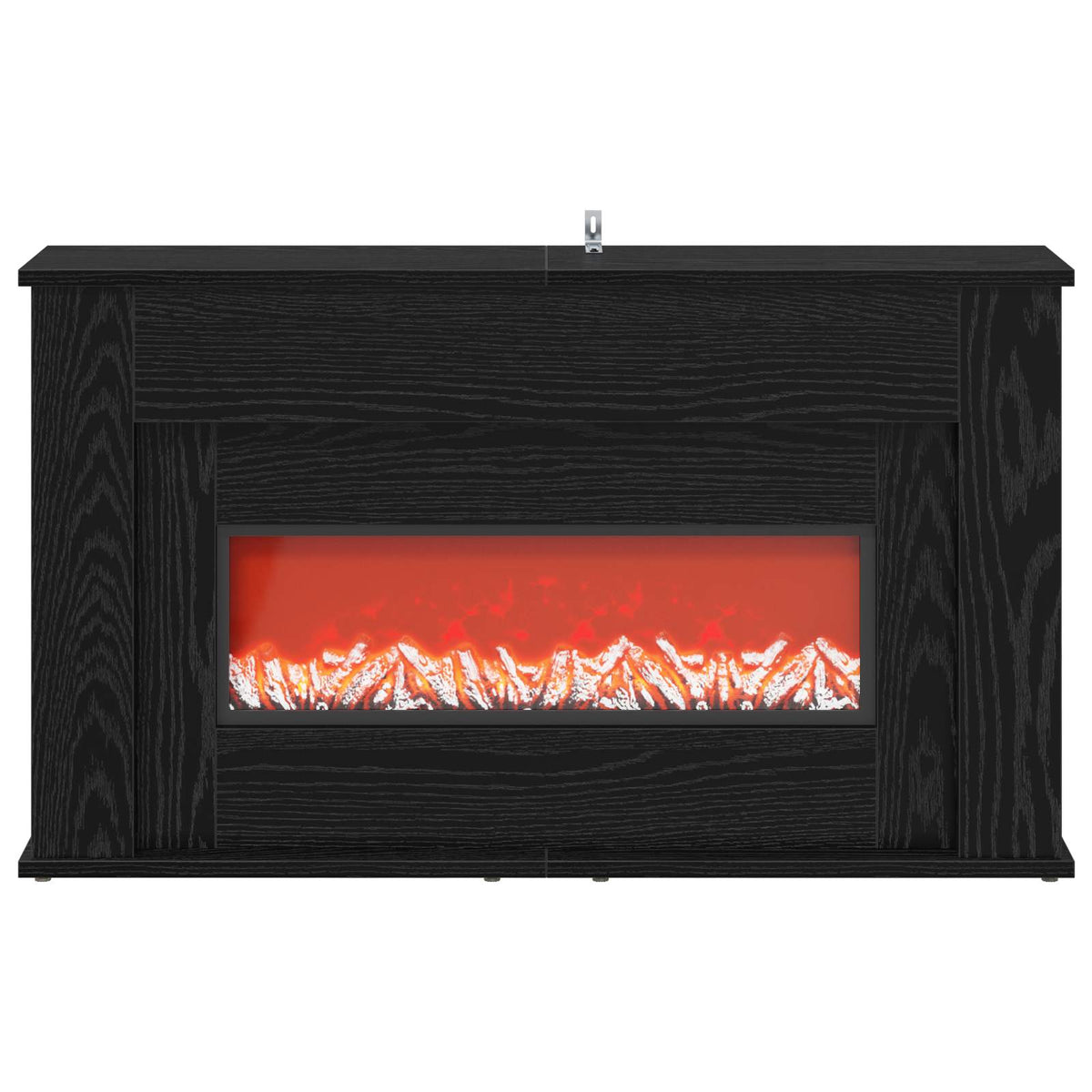 LED-nauhalla varustettu takka Musta tammi 92 x 20 x 54 cm