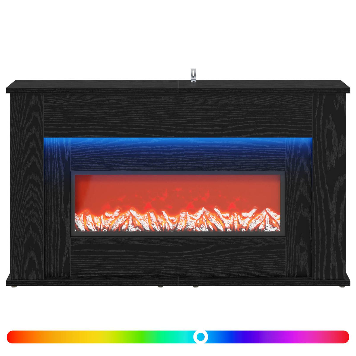 LED-nauhalla varustettu takka Musta tammi 92 x 20 x 54 cm